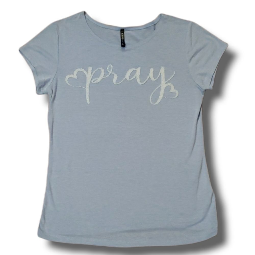 Bleeker & McDougal Pray Beaded Tee Size Petite Small